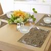 Ambesonne Brown Place Mats Set of 4, Leopard Print Animal Skin Digital Printed Wild Safari Themed Spotted Pattern Art, Washable Fabric Placemats for Dining Table, Standard Size, Brown Black