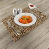 Ambesonne Brown Place Mats Set of 4, Leopard Print Animal Skin Digital Printed Wild Safari Themed Spotted Pattern Art, Washable Fabric Placemats for Dining Table, Standard Size, Brown Black