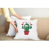 Ambesonne Cactus Decorative Throw Pillow Case Pack of 2, Funny Cartoon Lover in a Pot with Romantic Hearts Valentine’s Day, Couch Bedroom Living Room Cushion Cover, 20″, Jade Green and Dark Pink