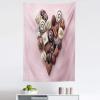 Ambesonne Chocolate Tapestry, Chocolate Candies Heart Shape Composition on Pink Backdrop for St Valentines Day, Fabric Wall Hanging Decor for Bedroom Living Room Dorm, 23″ X 28″, Multicolor(Multicolor)