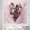 Ambesonne Chocolate Tapestry, Chocolate Candies Heart Shape Composition on Pink Backdrop for St Valentines Day, Fabric Wall Hanging Decor for Bedroom Living Room Dorm, 23″ X 28″, Multicolor(Multicolor)