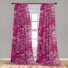 Ambesonne Floral Curtains, Romantic Valentine’s Day Theme Overlapping Simplistic Rose Flowers Art, Window Treatments 2 Panel Set for Living Room Bedroom, Pair of – 28″ x 84″, Pale Salmon and Blush(Hot Pink and Dark Magenta)