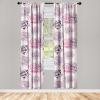 Ambesonne Floral Curtains, Romantic Valentine’s Day Theme Overlapping Simplistic Rose Flowers Art, Window Treatments 2 Panel Set for Living Room Bedroom, Pair of – 28″ x 84″, Pale Salmon and Blush(Dark Purple Grey Pink)