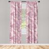 Ambesonne Floral Curtains, Romantic Valentine’s Day Theme Overlapping Simplistic Rose Flowers Art, Window Treatments 2 Panel Set for Living Room Bedroom, Pair of – 28″ x 84″, Pale Salmon and Blush(Pale Pink Blush and White)