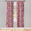 Ambesonne Floral Curtains, Romantic Valentine’s Day Theme Overlapping Simplistic Rose Flowers Art, Window Treatments 2 Panel Set for Living Room Bedroom, Pair of – 28″ x 84″, Pale Salmon and Blush(Pale Fuchsia and Sage Green)