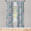 Ambesonne Floral Curtains, Romantic Valentine’s Day Theme Overlapping Simplistic Rose Flowers Art, Window Treatments 2 Panel Set for Living Room Bedroom, Pair of – 28″ x 84″, Pale Salmon and Blush(Pale Teal and Sky Blue)