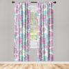 Ambesonne Floral Curtains, Romantic Valentine’s Day Theme Overlapping Simplistic Rose Flowers Art, Window Treatments 2 Panel Set for Living Room Bedroom, Pair of – 28″ x 84″, Pale Salmon and Blush(Pale Fuchsia Seafoam)