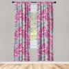 Ambesonne Floral Curtains, Romantic Valentine’s Day Theme Overlapping Simplistic Rose Flowers Art, Window Treatments 2 Panel Set for Living Room Bedroom, Pair of – 28″ x 84″, Pale Salmon and Blush(Soft Pink Slate Blue)