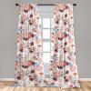 Ambesonne Floral Curtains, Romantic Valentine’s Day Theme Overlapping Simplistic Rose Flowers Art, Window Treatments 2 Panel Set for Living Room Bedroom, Pair of – 28″ x 84″, Pale Salmon and Blush(Lavender Blue and Pale Salmon)