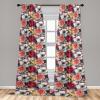 Ambesonne Floral Curtains, Romantic Valentine’s Day Theme Overlapping Simplistic Rose Flowers Art, Window Treatments 2 Panel Set for Living Room Bedroom, Pair of – 28″ x 84″, Pale Salmon and Blush(Dark Coral Sage Green)