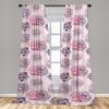 Ambesonne Floral Curtains, Romantic Valentine’s Day Theme Overlapping Simplistic Rose Flowers Art, Window Treatments 2 Panel Set for Living Room Bedroom, Pair of – 28″ x 84″, Pale Salmon and Blush(Dark Purple Grey Pink)