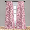 Ambesonne Floral Curtains, Romantic Valentine’s Day Theme Overlapping Simplistic Rose Flowers Art, Window Treatments 2 Panel Set for Living Room Bedroom, Pair of – 28″ x 84″, Pale Salmon and Blush(Pale Pink Blush and White)