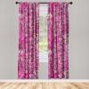 Ambesonne Floral Curtains, Romantic Valentine’s Day Theme Overlapping Simplistic Rose Flowers Art, Window Treatments 2 Panel Set for Living Room Bedroom, Pair of – 28″ x 84″, Pale Salmon and Blush(Hot Pink and Dark Magenta)