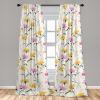 Ambesonne Floral Curtains, Romantic Valentine’s Day Theme Overlapping Simplistic Rose Flowers Art, Window Treatments 2 Panel Set for Living Room Bedroom, Pair of – 28″ x 84″, Pale Salmon and Blush(Dark Yellow and Soft Pink)