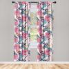 Ambesonne Floral Curtains, Romantic Valentine’s Day Theme Overlapping Simplistic Rose Flowers Art, Window Treatments 2 Panel Set for Living Room Bedroom, Pair of – 28″ x 84″, Pale Salmon and Blush(Dried Rose and Petrol Blue)