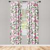 Ambesonne Floral Curtains, Valentine’s Day Concept Art Pastel Repetitive Roses Pattern Plot, Window Treatments 2 Panel Set for Living Room Bedroom, Pair of – 28″ x 84″, Dark Pink Blush and White(Pastel Pink Olive Green)