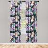 Ambesonne Floral Curtains, Valentine’s Day Concept Art Pastel Repetitive Roses Pattern Plot, Window Treatments 2 Panel Set for Living Room Bedroom, Pair of – 28″ x 84″, Dark Pink Blush and White(Jade Green and Ceil Blue)