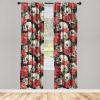 Ambesonne Floral Curtains, Valentine’s Day Concept Art Pastel Repetitive Roses Pattern Plot, Window Treatments 2 Panel Set for Living Room Bedroom, Pair of – 28″ x 84″, Dark Pink Blush and White(Jade Green and Dark Coral)