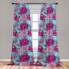 Ambesonne Floral Curtains, Valentine’s Day Concept Art Pastel Repetitive Roses Pattern Plot, Window Treatments 2 Panel Set for Living Room Bedroom, Pair of – 28″ x 84″, Dark Pink Blush and White(Hot Pink and Pale Teal)