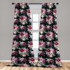 Ambesonne Floral Curtains, Valentine’s Day Concept Art Pastel Repetitive Roses Pattern Plot, Window Treatments 2 Panel Set for Living Room Bedroom, Pair of – 28″ x 84″, Dark Pink Blush and White(Pale Ruby Laurel Green)