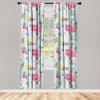 Ambesonne Floral Curtains, Valentine’s Day Concept Art Pastel Repetitive Roses Pattern Plot, Window Treatments 2 Panel Set for Living Room Bedroom, Pair of – 28″ x 84″, Dark Pink Blush and White(Magenta and Olive Green)