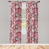 Ambesonne Floral Curtains, Valentine’s Day Concept Art Pastel Repetitive Roses Pattern Plot, Window Treatments 2 Panel Set for Living Room Bedroom, Pair of – 28″ x 84″, Dark Pink Blush and White(Dark Pink and Redbrown)