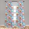 Ambesonne Floral Curtains, Valentine’s Day Concept Art Pastel Repetitive Roses Pattern Plot, Window Treatments 2 Panel Set for Living Room Bedroom, Pair of – 28″ x 84″, Dark Pink Blush and White(Pale Blue Soft Pink)