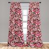 Ambesonne Floral Curtains, Valentine’s Day Concept Art Pastel Repetitive Roses Pattern Plot, Window Treatments 2 Panel Set for Living Room Bedroom, Pair of – 28″ x 84″, Dark Pink Blush and White(Dark Pink and Redbrown)