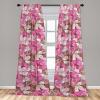 Ambesonne Floral Curtains, Valentine’s Day Concept Art Pastel Repetitive Roses Pattern Plot, Window Treatments 2 Panel Set for Living Room Bedroom, Pair of – 28″ x 84″, Dark Pink Blush and White(Pastel Pink and Redwood)