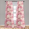 Ambesonne Floral Curtains, Valentine’s Day Concept Art Pastel Repetitive Roses Pattern Plot, Window Treatments 2 Panel Set for Living Room Bedroom, Pair of – 28″ x 84″, Dark Pink Blush and White(Pastel Pink Pale Peach)