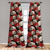 Ambesonne Floral Curtains, Valentine’s Day Concept Art Pastel Repetitive Roses Pattern Plot, Window Treatments 2 Panel Set for Living Room Bedroom, Pair of – 28″ x 84″, Dark Pink Blush and White(Jade Green and Dark Coral)