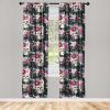 Ambesonne Floral Curtains, Valentine’s Day Concept Art Pastel Repetitive Roses Pattern Plot, Window Treatments 2 Panel Set for Living Room Bedroom, Pair of – 28″ x 84″, Dark Pink Blush and White(Pale Ruby Laurel Green)