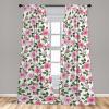 Ambesonne Floral Curtains, Valentine’s Day Concept Art Pastel Repetitive Roses Pattern Plot, Window Treatments 2 Panel Set for Living Room Bedroom, Pair of – 28″ x 84″, Dark Pink Blush and White(Pastel Pink Olive Green)