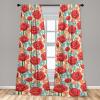 Ambesonne Floral Curtains, Valentine’s Day Concept Art Pastel Repetitive Roses Pattern Plot, Window Treatments 2 Panel Set for Living Room Bedroom, Pair of – 28″ x 84″, Dark Pink Blush and White(Dark Salmon and Slate Blue)
