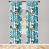 Ambesonne Floral Curtains, Valentine’s Day Concept Art Pastel Repetitive Roses Pattern Plot, Window Treatments 2 Panel Set for Living Room Bedroom, Pair of – 28″ x 84″, Dark Pink Blush and White(Sky Blue and Green Brown)