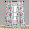 Ambesonne Floral Curtains, Valentine’s Day Concept Art Pastel Repetitive Roses Pattern Plot, Window Treatments 2 Panel Set for Living Room Bedroom, Pair of – 28″ x 84″, Dark Pink Blush and White(Magenta and Olive Green)