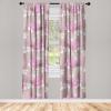 Ambesonne Floral Curtains, Valentine’s Day Concept Art Pastel Repetitive Roses Pattern Plot, Window Treatments 2 Panel Set for Living Room Bedroom, Pair of – 28″ x 84″, Dark Pink Blush and White(Soft Pink and Pale Grey)