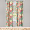 Ambesonne Floral Curtains, Valentine’s Day Concept Art Pastel Repetitive Roses Pattern Plot, Window Treatments 2 Panel Set for Living Room Bedroom, Pair of – 28″ x 84″, Dark Pink Blush and White(Dried Rose and Pale Teal)