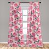 Ambesonne Floral Curtains, Valentine’s Day Concept Art Pastel Repetitive Roses Pattern Plot, Window Treatments 2 Panel Set for Living Room Bedroom, Pair of – 28″ x 84″, Dark Pink Blush and White(Dark Pink and Cadet Blue)