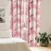 Ambesonne Floral Curtains, Valentine’s Day Concept Art Pastel Repetitive Roses Pattern Plot, Window Treatments 2 Panel Set for Living Room Bedroom, Pair of – 28″ x 84″, Dark Pink Blush and White(Pastel Pink Pale Peach)