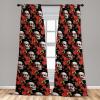 Ambesonne Floral Curtains, Valentine’s Day Concept Art Pastel Repetitive Roses Pattern Plot, Window Treatments 2 Panel Set for Living Room Bedroom, Pair of – 28″ x 84″, Dark Pink Blush and White(Dark Pink Olive Green)