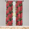Ambesonne Floral Curtains, Valentine’s Day Concept Art Pastel Repetitive Roses Pattern Plot, Window Treatments 2 Panel Set for Living Room Bedroom, Pair of – 28″ x 84″, Dark Pink Blush and White(Dark Coral Fawn Sepia)