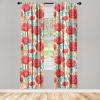 Ambesonne Floral Curtains, Valentine’s Day Concept Art Pastel Repetitive Roses Pattern Plot, Window Treatments 2 Panel Set for Living Room Bedroom, Pair of – 28″ x 84″, Dark Pink Blush and White(Dark Salmon and Slate Blue)