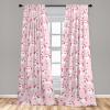 Ambesonne Floral Curtains, Valentine’s Day Theme Grunge Style Repetitive Rose Flowers Abstract, Window Treatments 2 Panel Set for Living Room Bedroom, Pair of – 28″ x 84″, Pale Fuchsia and Sepia(Pastel Pink White and Blush)