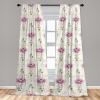 Ambesonne Floral Curtains, Valentine’s Day Theme Grunge Style Repetitive Rose Flowers Abstract, Window Treatments 2 Panel Set for Living Room Bedroom, Pair of – 28″ x 84″, Pale Fuchsia and Sepia(Hot Pink and Pale Blue)