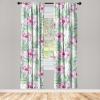 Ambesonne Floral Curtains, Valentine’s Day Theme Grunge Style Repetitive Rose Flowers Abstract, Window Treatments 2 Panel Set for Living Room Bedroom, Pair of – 28″ x 84″, Pale Fuchsia and Sepia(Reseda Green and Pale Fuchsia)