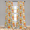 Ambesonne Floral Curtains, Valentine’s Day Theme Grunge Style Repetitive Rose Flowers Abstract, Window Treatments 2 Panel Set for Living Room Bedroom, Pair of – 28″ x 84″, Pale Fuchsia and Sepia(Earth Yellow Violet Blue)