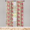 Ambesonne Floral Curtains, Valentine’s Day Theme Grunge Style Repetitive Rose Flowers Abstract, Window Treatments 2 Panel Set for Living Room Bedroom, Pair of – 28″ x 84″, Pale Fuchsia and Sepia(Dark Coral Khaki and Camel)