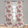 Ambesonne Floral Curtains, Valentine’s Day Theme Grunge Style Repetitive Rose Flowers Abstract, Window Treatments 2 Panel Set for Living Room Bedroom, Pair of – 28″ x 84″, Pale Fuchsia and Sepia(Pale Fuchsia and Sepia)