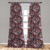 Ambesonne Floral Curtains, Valentine’s Day Theme Grunge Style Repetitive Rose Flowers Abstract, Window Treatments 2 Panel Set for Living Room Bedroom, Pair of – 28″ x 84″, Pale Fuchsia and Sepia(Scarlet and Lavender Blue)
